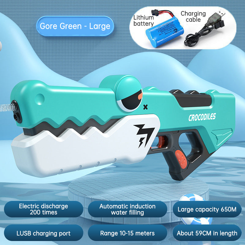 Cute Crocodile Automatic Electric Water Gun Summer Toy Gun Beach Outdoor Water Fight Toys - V.I.P Digital Presence