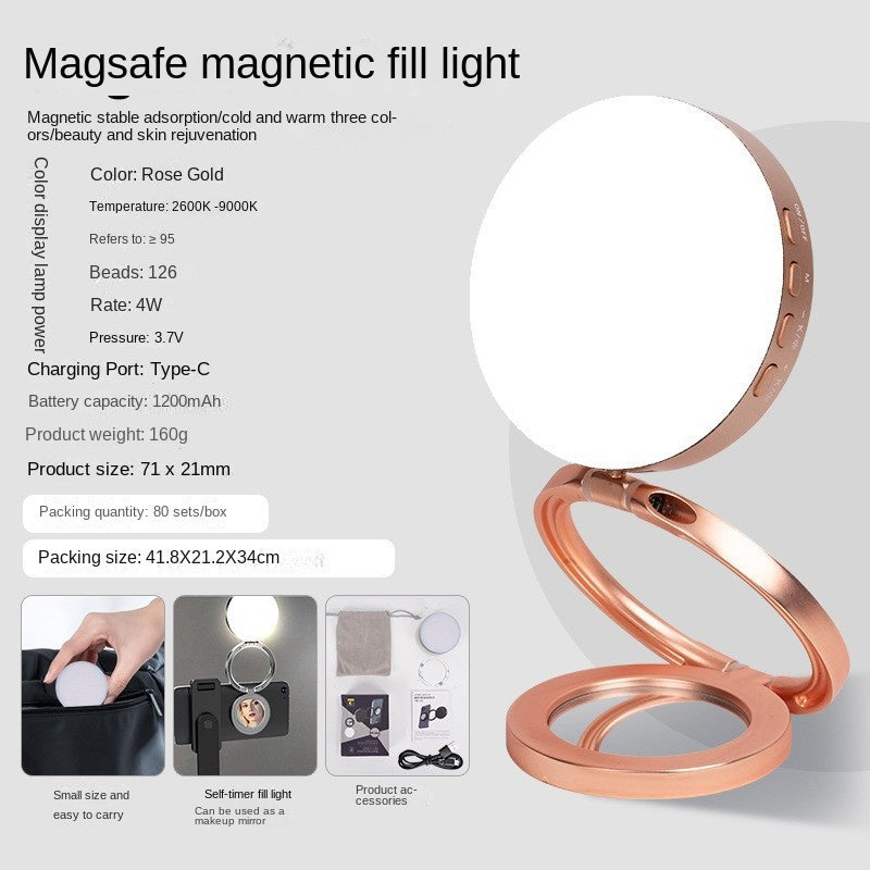 New YSH-126 LED Magnetic Phone Fill Light Photography Lamp Desktop Video Conference Live Pocket Light Mirror - V.I.P Digital Presence