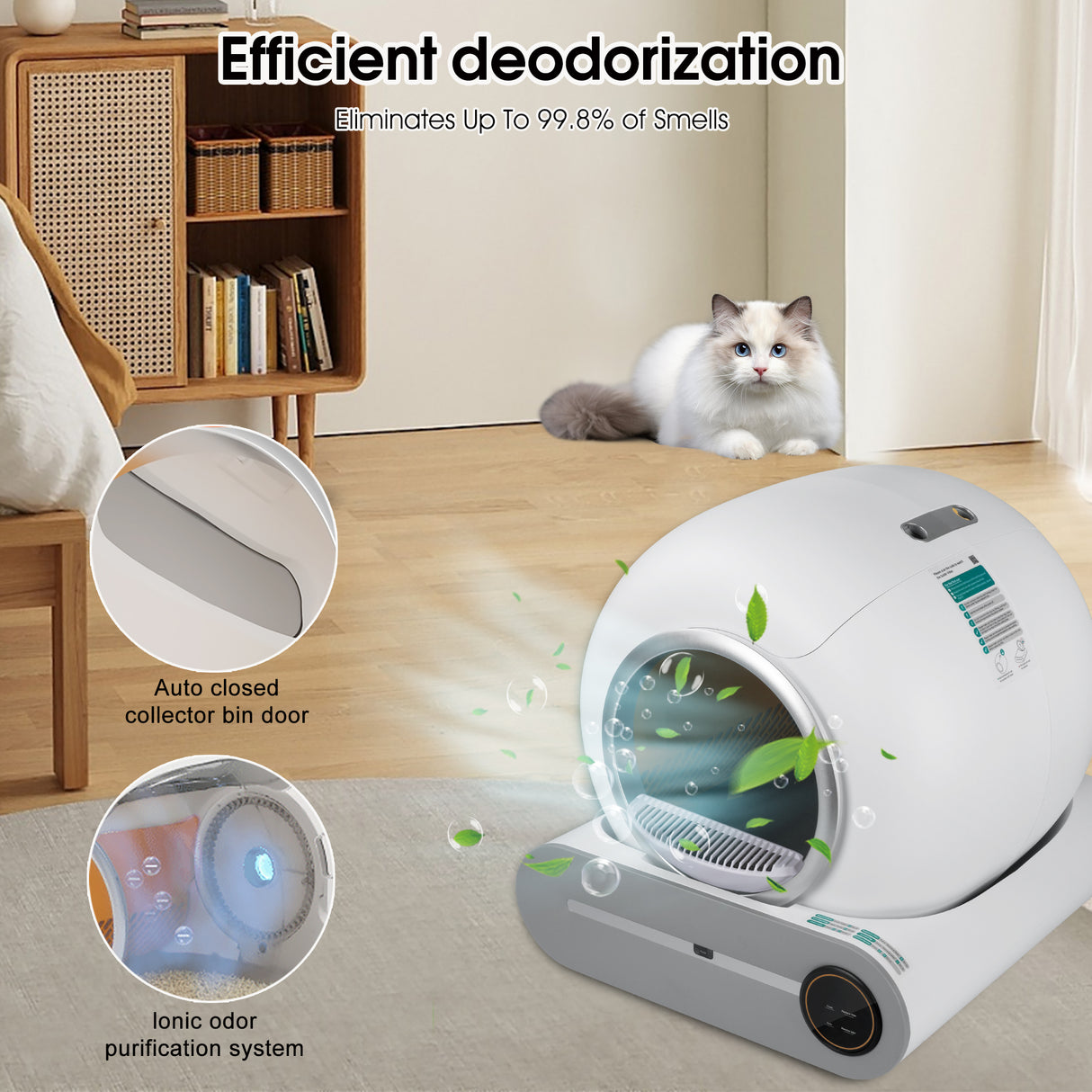 Automatic cleaning, eliminates odors, supports WiFi application control, intelligent automatic cat litter box with padding - V.I.P Digital Presence