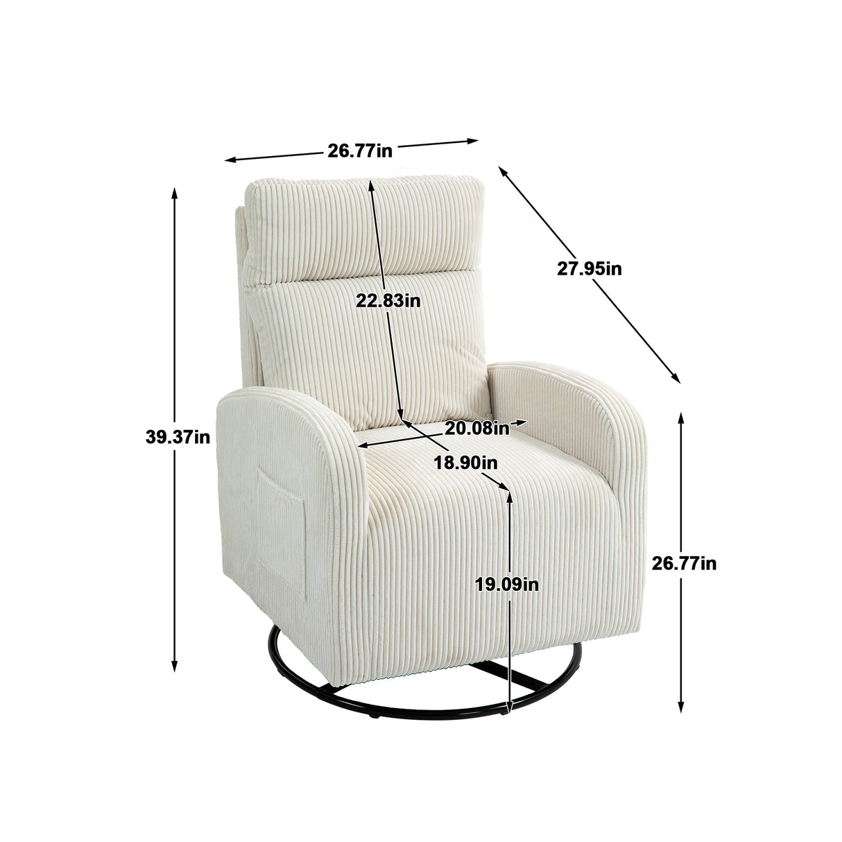 JiaDa Upholstered Swivel Glider.Flannel fabric.Rocking Chair for Nursery in Beige.Modern Style One Left Bag - V.I.P Digital Presence