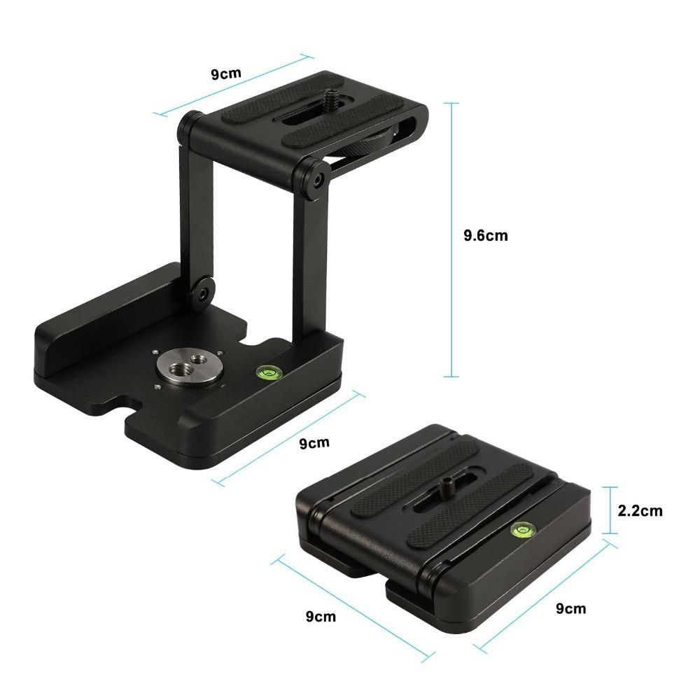 Z Flex Tilt Tripod Head Aluminum Alloy Folding Z Tilt Head Quick Release Plate Stand Mount Spirit Level - V.I.P Digital Presence