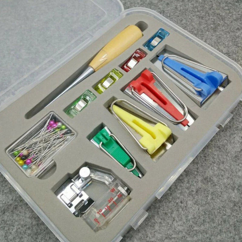 16pcs Household Electric Sewing Bias Tape Machine Kit Fabric Bias Binding Tape Suits DIY Sewing Tools - V.I.P Digital Presence