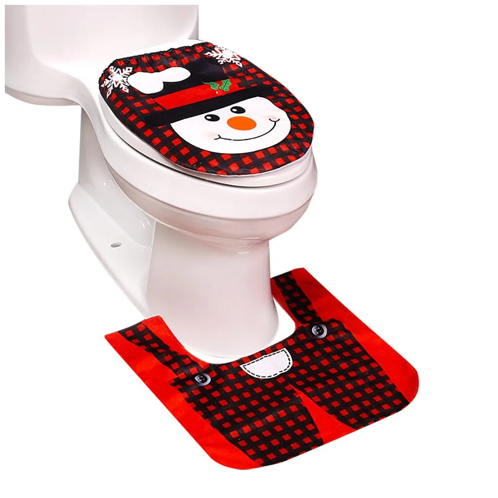 Christmas Toilet Decoration Santa Claus Bathroom Set