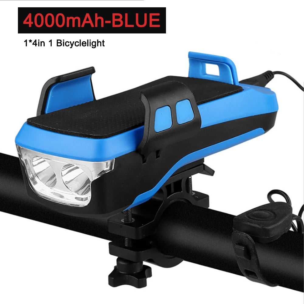 5 IN 1 Multifunction Bicycle Light USB Solar Charging Horn Phone Holder Power Bank Front Lamp For Bicycle Led Lamp Accessories - V.I.P Digital Presence