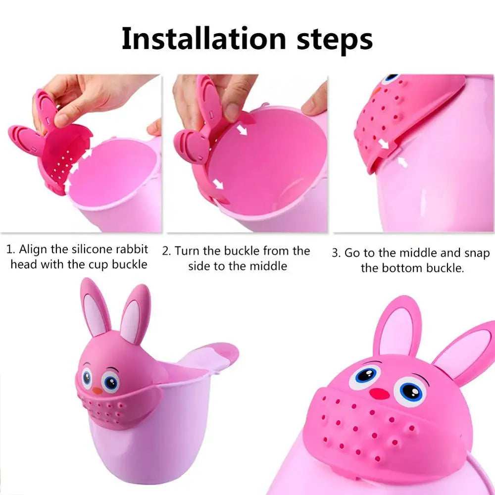 Infant Child Shower Shampoo Cup Baby Cartoon Newborn Shower Cup Baby Shower Watering Spoon Bathing Cup