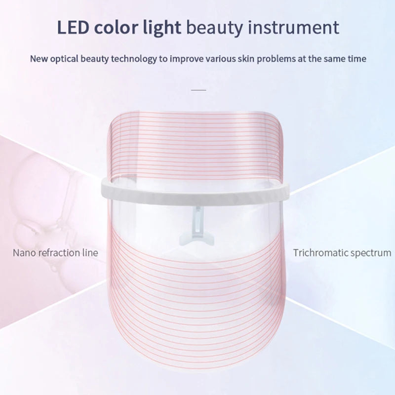 LED Face Light Therapy Photon Facial Mask 3 Color Anti Aging Wrinkle Skin Rejuvenation Skin Care Tool Home Beauty Instrument Spa - V.I.P Digital Presence
