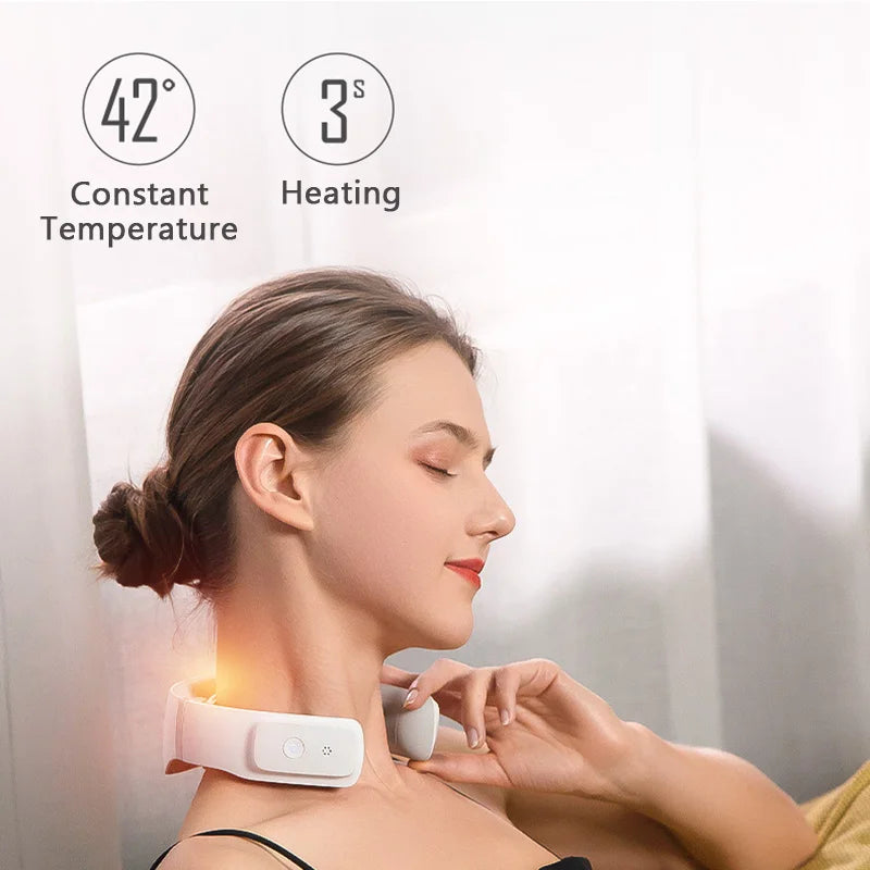 Youpin Jeeback G3 Electric Wireless Neck Massager TENS Pulse Relieve Neck Pain 4 Head Vibrator Heating Cervical Massage Tools - V.I.P Digital Presence