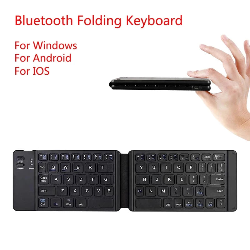 Miniteclado plegable con Bluetooth, ligero y práctico, retroiluminado, inalámbrico, para iOS, Android, Windows, iPad, tableta, portátil y ordenador.