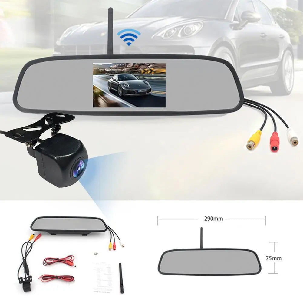 Rearview Mirror Camera Dvr 4.3-inch Rear View Mirror + Reversing Camera Wireless Car Reversing Camera Automobile Video Recorder - V.I.P Digital Presence