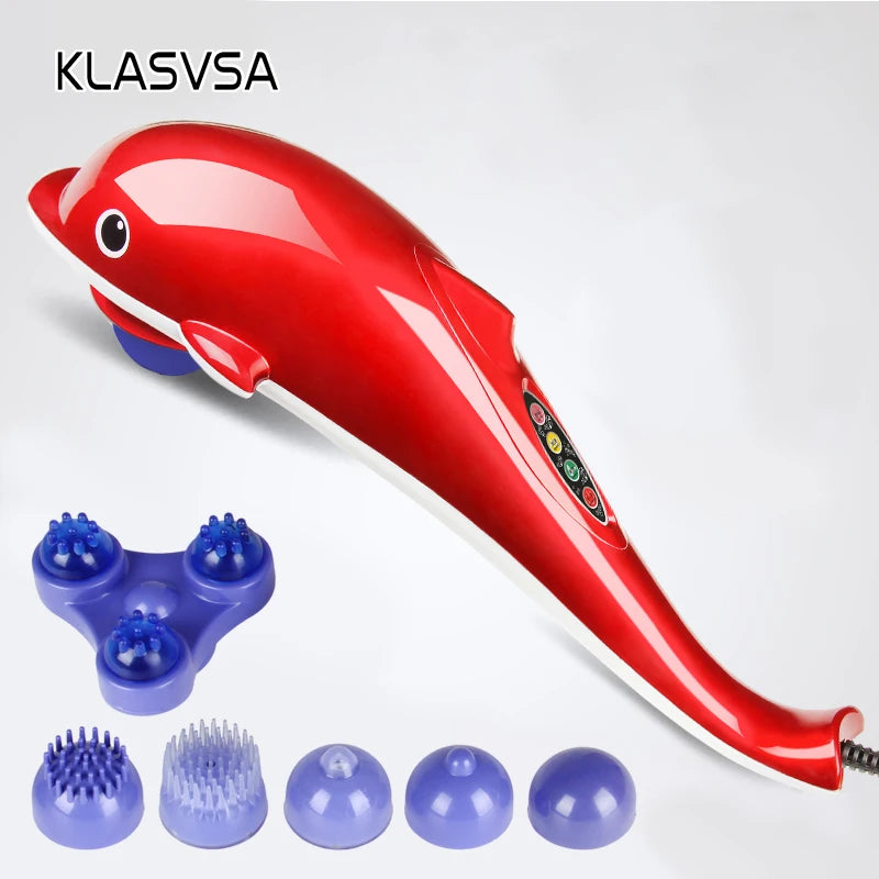 KLASVSA Electric Dolphin Full Body Shiatsu Massager Hammer Shoulder Lumbar Acupressure Vibrator Shoulder Waist Stick Pain Relief - V.I.P Digital Presence