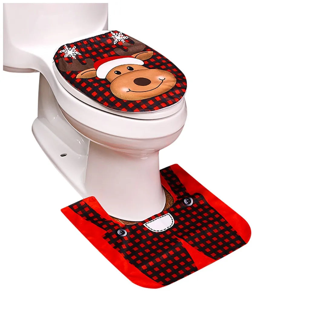 Christmas Toilet Decoration Santa Claus Bathroom Set