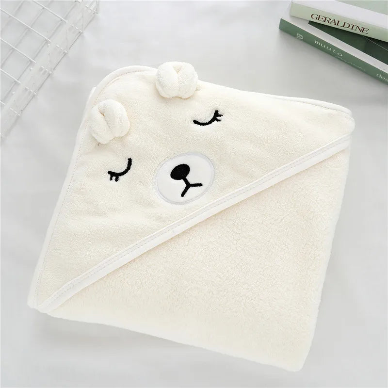 Toddler Baby Hooded Towels Newborn Kids Bathrobe Super Soft Bath Towel Blanket Warm Sleeping Swaddle Wrap for Infant Boys Girls
