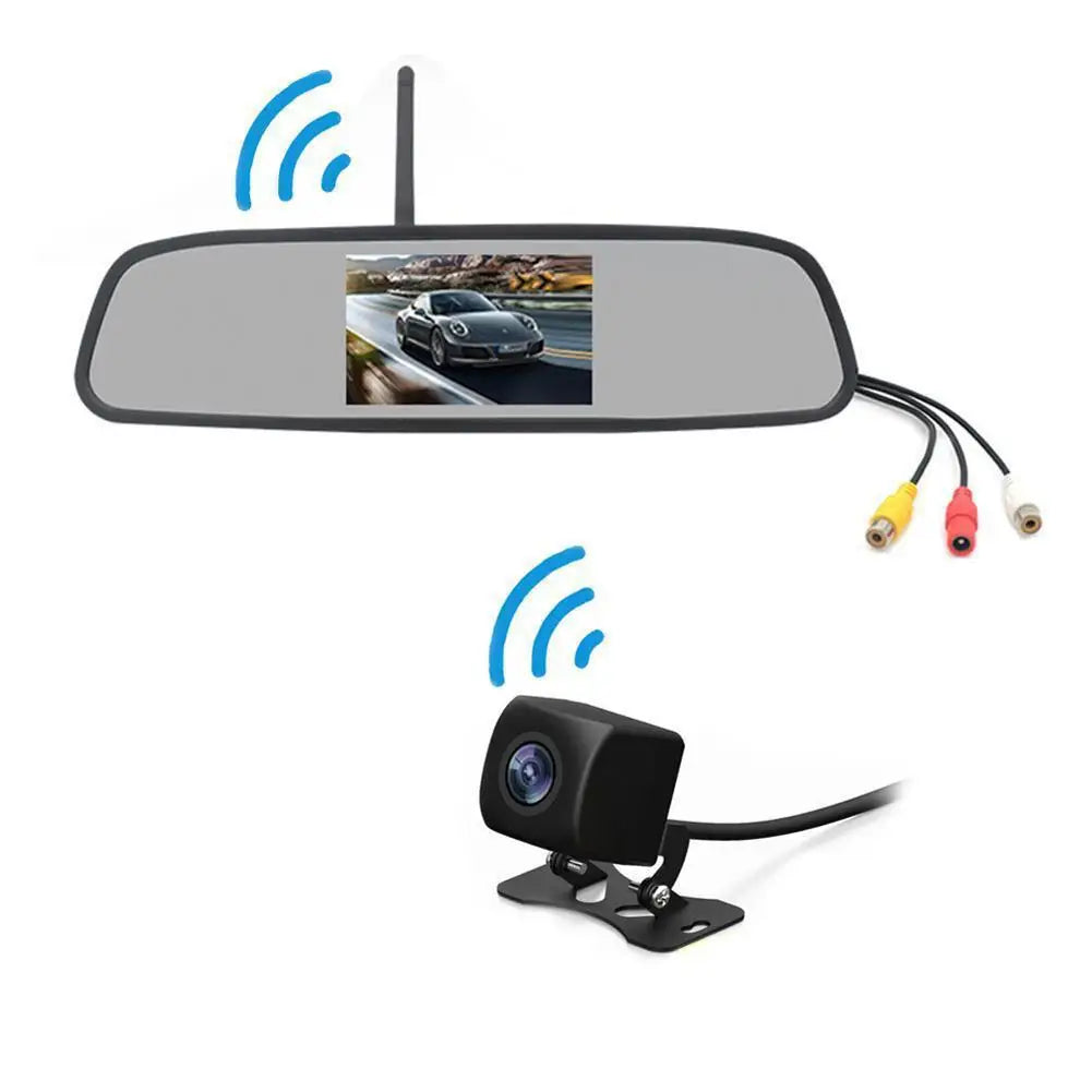 Rearview Mirror Camera Dvr 4.3-inch Rear View Mirror + Reversing Camera Wireless Car Reversing Camera Automobile Video Recorder - V.I.P Digital Presence