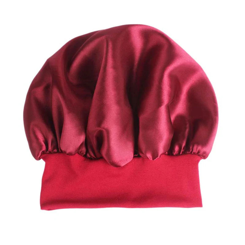 1pc Adjust Solid Satin Bonnet Hair Styling Cap Long Hair Care Women Night Sleep Hat Silk Head Wrap Shower Cap Hair Styling Tools - V.I.P Digital Presence