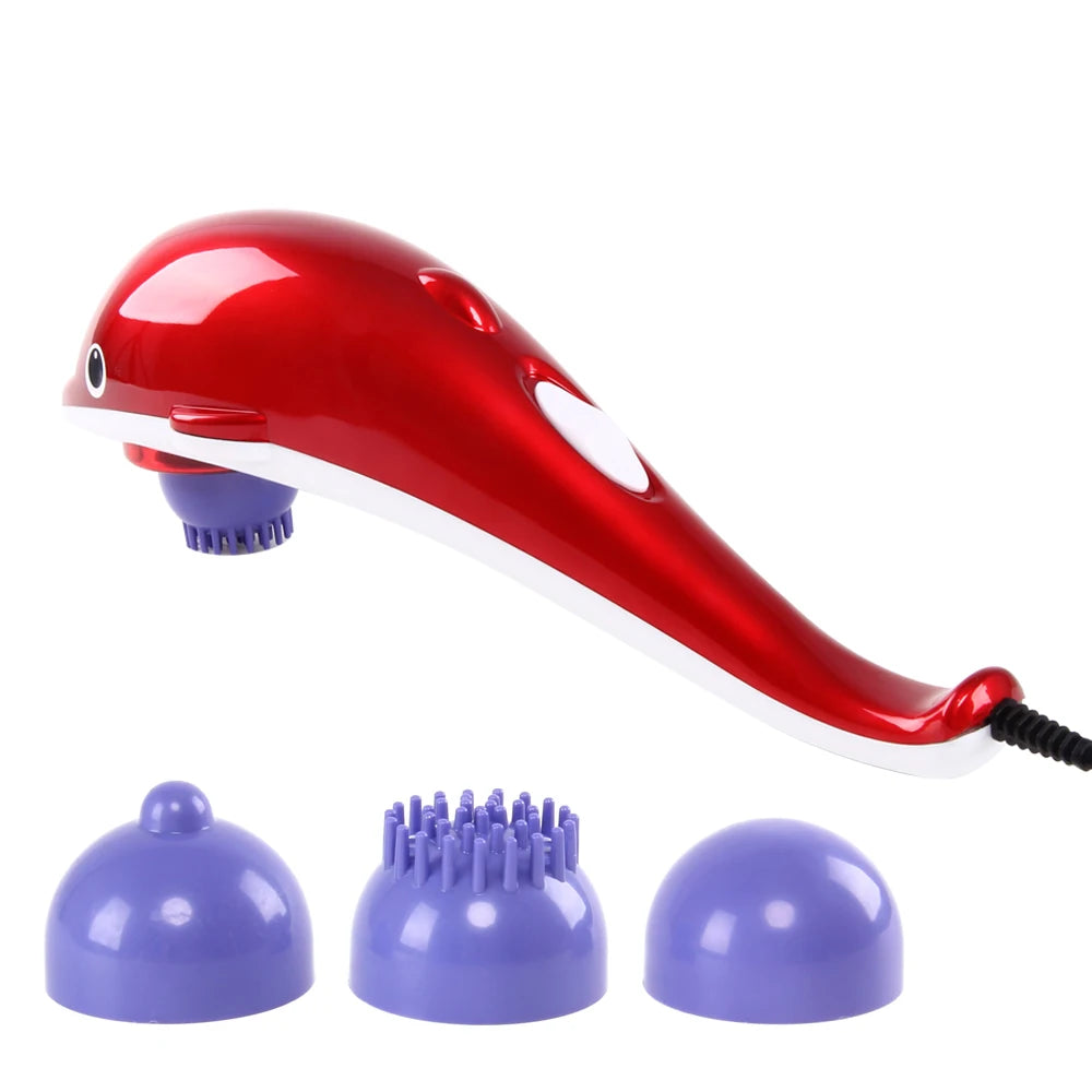 KLASVSA Electric Dolphin Full Body Shiatsu Massager Hammer Shoulder Lumbar Acupressure Vibrator Shoulder Waist Stick Pain Relief - V.I.P Digital Presence