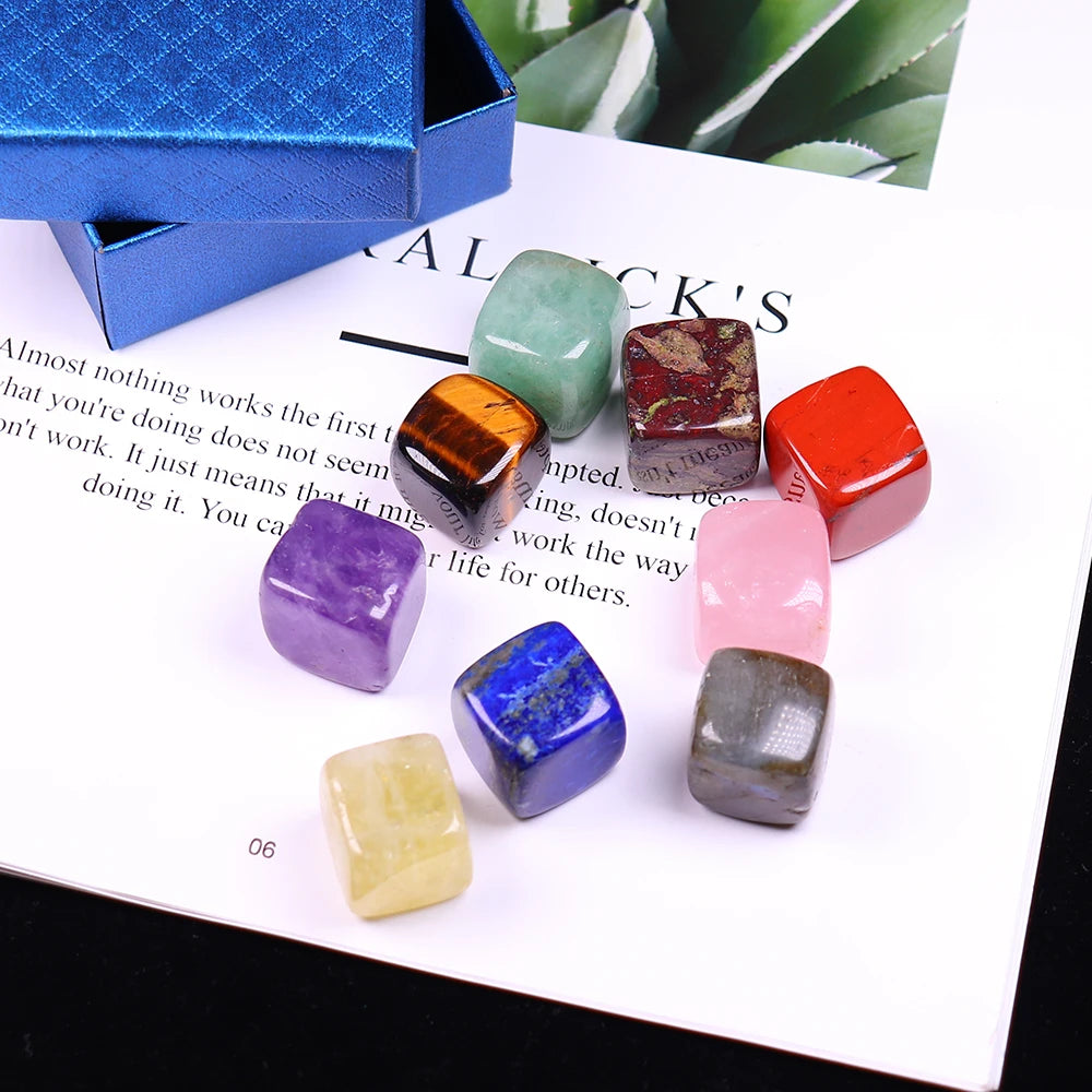 9 Pcs/Set Natural Quartz Fossiles Block Gravel Crystals Agates Education Specimen Aura Stone Aquarium Decoration Gift Box - V.I.P Digital Presence