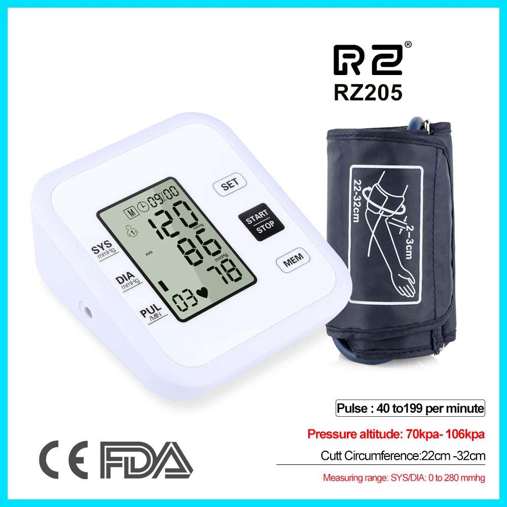 Health Care Arm Blood Pressure Monitor Heart Beat Rate Pulse Meter Tonometer Sphygmomanometers pulsometer - V.I.P Digital Presence