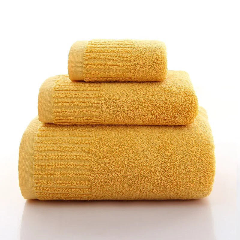 Cotton Thicken bath towel set hand towel face towel and bath towels for adults 10 colors 100% cotton