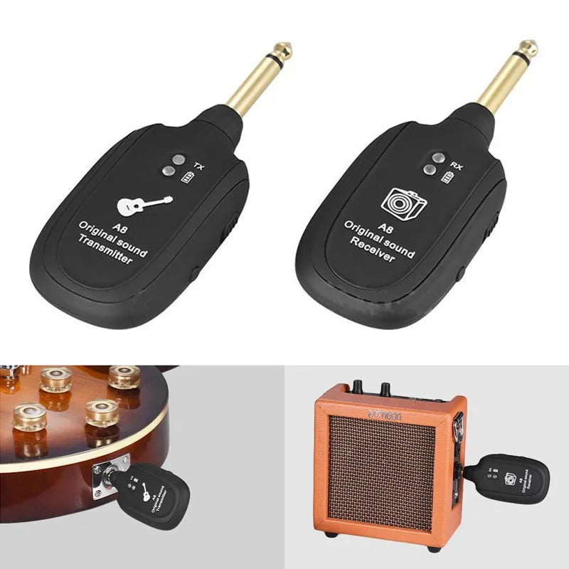 UHF Guitar Wireless System Transmitter Receiver Built-in Rechargeable Built- in Rechargeable wireless guitar transmitter - V.I.P Digital Presence