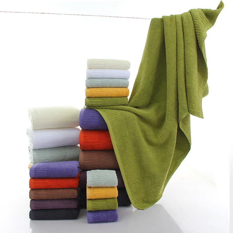 Cotton Thicken bath towel set hand towel face towel and bath towels for adults 10 colors 100% cotton