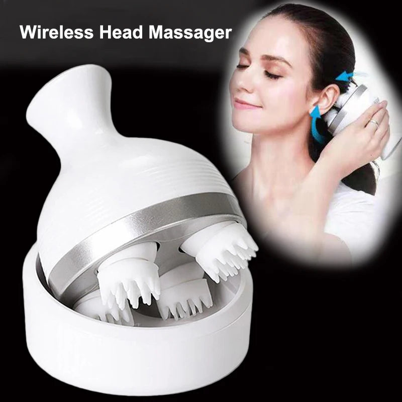 Waterproof Electric Head Massage Wireless Scalp Massager Prevent Hair Loss Body Deep Tissue Kneading - V.I.P Digital Presence