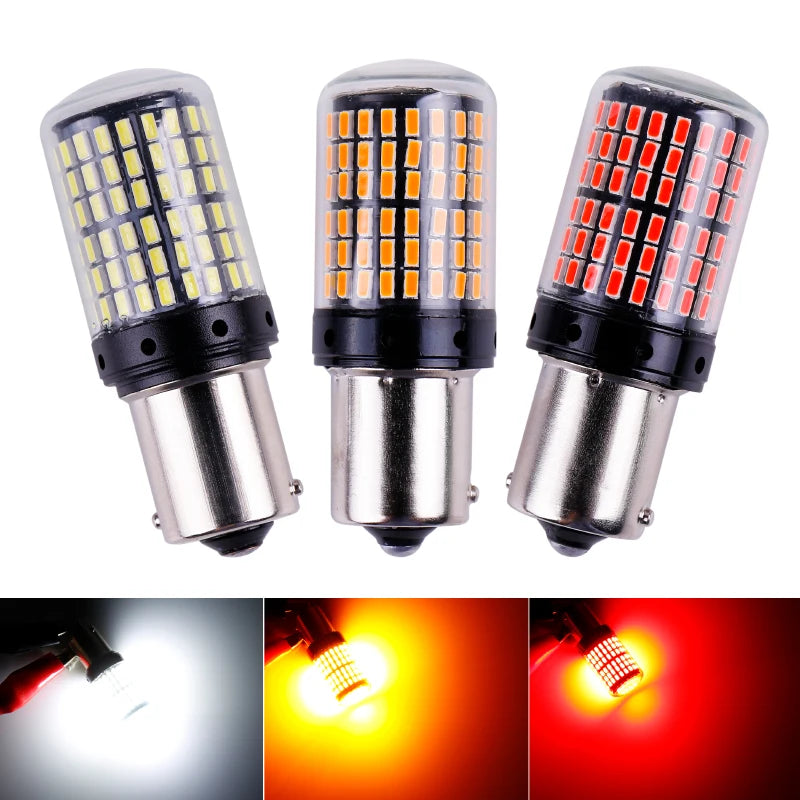 1x 3014 144smd CanBus S25 1156 BA15S P21W LED BAY15D BAU15S PY21W lamp T20 LED 7440 W21W W21/5W led Bulbs For Turn Signal Light - V.I.P Digital Presence