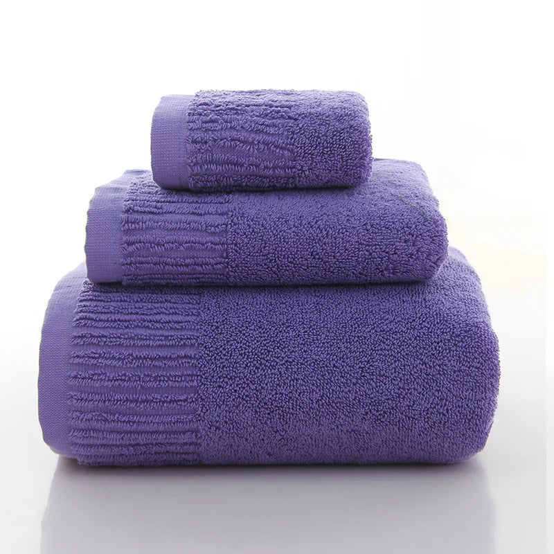 Cotton Thicken bath towel set hand towel face towel and bath towels for adults 10 colors 100% cotton