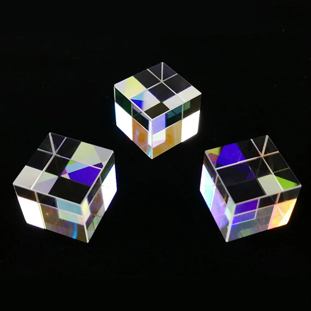 1Pcs Six-Sided X-Cube Bright Light Cube Stained Glass Prism Beam Splitting Prism Optical Experiment Instrument Optical Lens - V.I.P Digital Presence