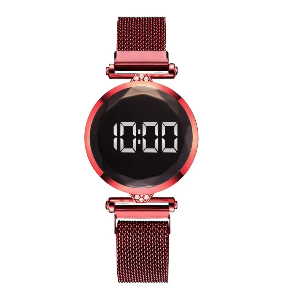 Luxury Digital Magnet Watches For Women Rose Gold Stainless Steel Dress LED Quartz Watch Female Clock Relogio Feminino Drop Ship - V.I.P Digital Presence