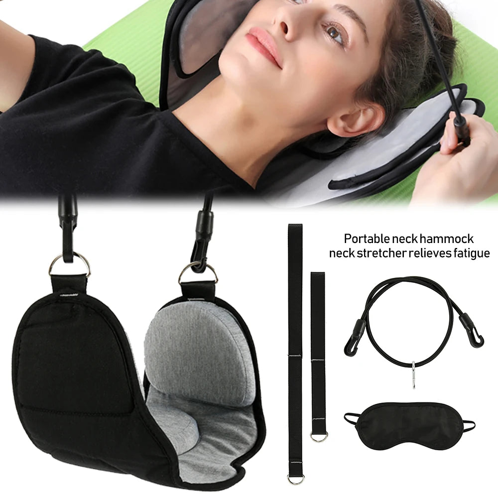 Portable Adults Neck Hammock Set Office Neck Rest Stretcher Relieves Travel Memory Foam Pillow + Mask Accessories Neck Hammock - V.I.P Digital Presence
