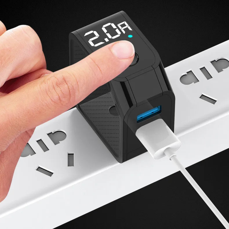 LED Display Intelligent Fast Charging Head Power Adapter Automatic Power-Off Dual USB Cell Phone Charger Quick fast charging - V.I.P Digital Presence