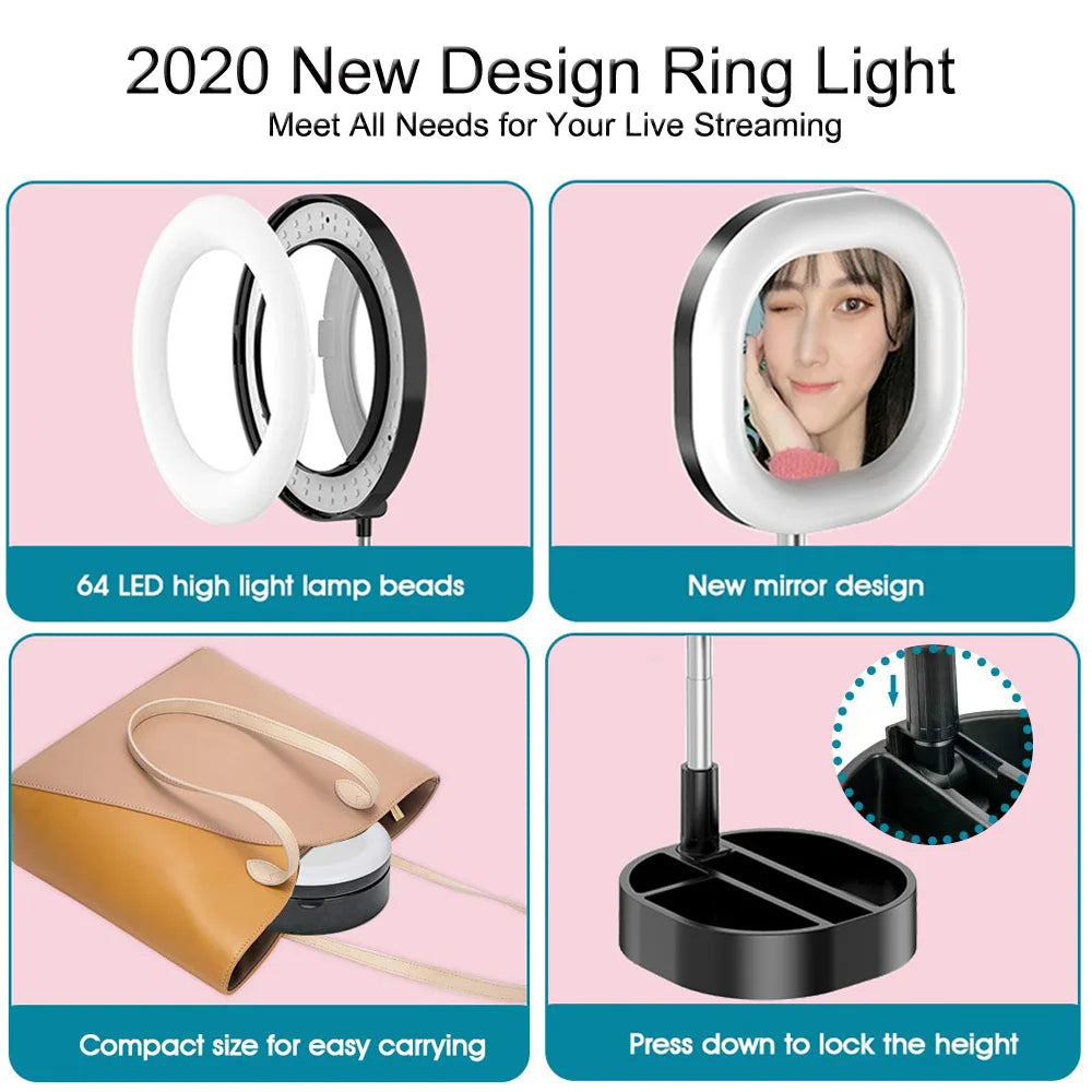 Universal USB Selfie Ring Light Photo Studio Camera Lights Dimmable Video Lighting With Stand For Youtube Makeup Live - V.I.P Digital Presence