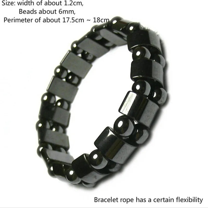 Healf moon magnetic black stone magnetic therapy slimming Bracelet Weight Loss Round Black Stone Bracelets - V.I.P Digital Presence