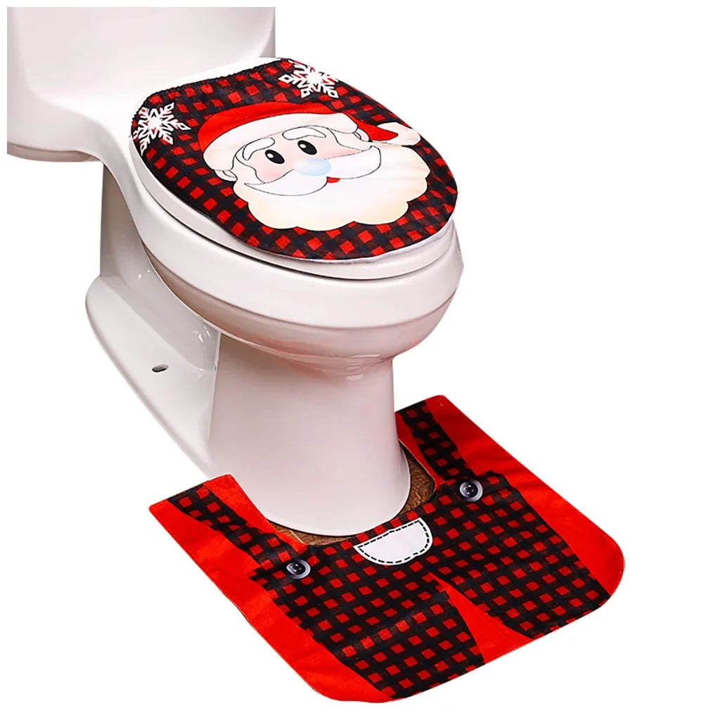 Christmas Toilet Decoration Santa Claus Bathroom Set