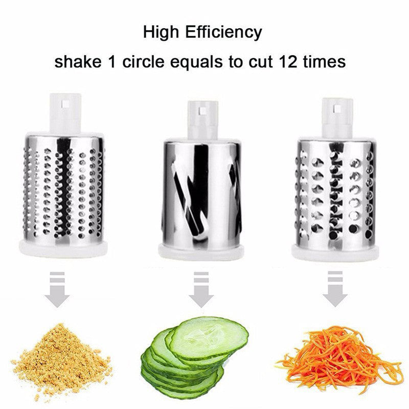 5-in-1 Cheese Grater: Gourmet, Rotary with Hand Crank, 10 Blades (3 Blades-C), for Cheese & Vegetable Slicing. - V.I.P Digital Presence