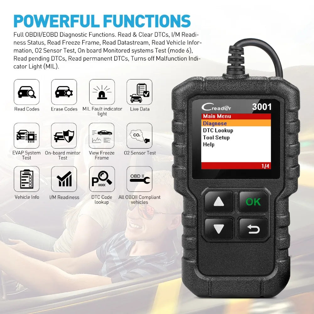 X431 Creader 3001 Full OBD2 OBDII Code Reader Scan tools OBD 2 CR3001 Car Diagnostic tool PK AD310 NL100 OM123 Scanner - V.I.P Digital Presence