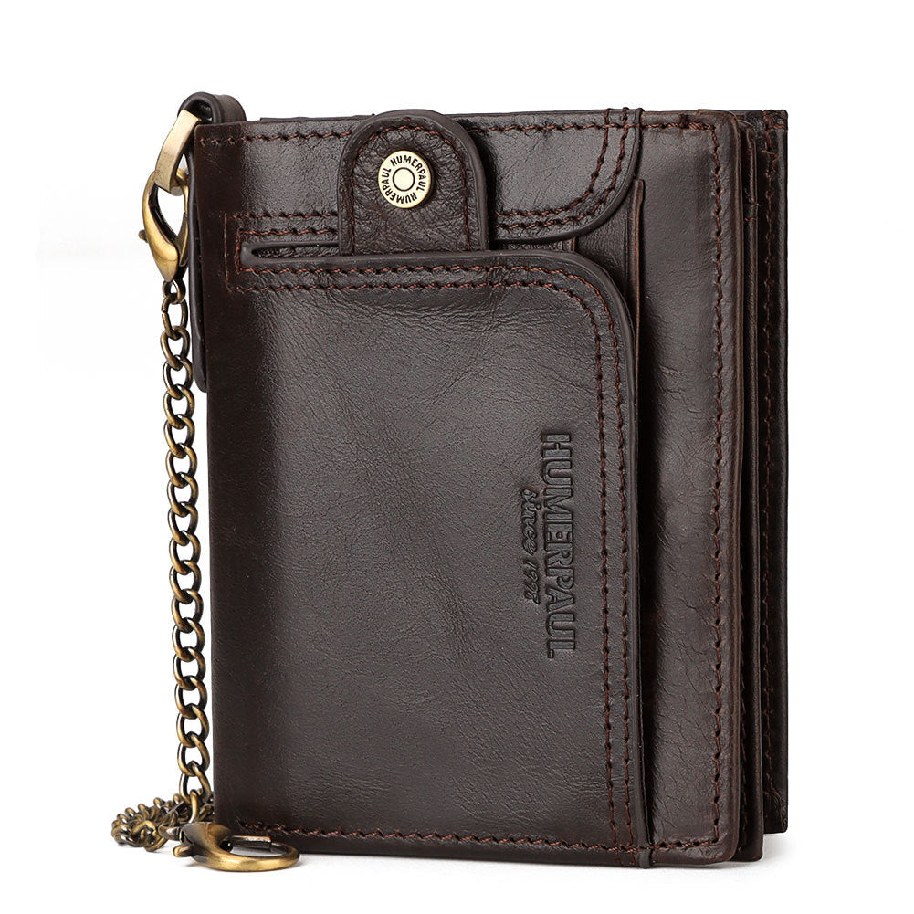 Anti-Magnetic Men's Wallet Leather Zipper Wallet Large Capacity Multi-Card Coin Pocket - V.I.P Digital Presence