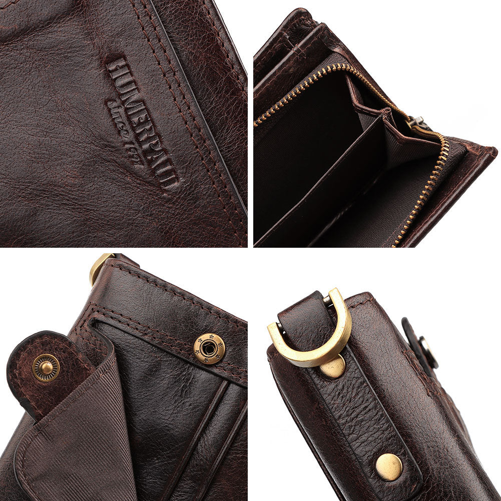 Anti-Magnetic Men's Wallet Leather Zipper Wallet Large Capacity Multi-Card Coin Pocket - V.I.P Digital Presence