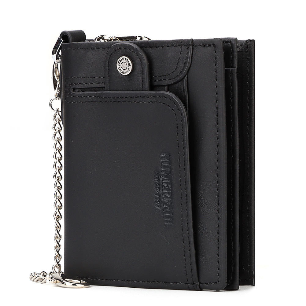 Anti-Magnetic Men's Wallet Leather Zipper Wallet Large Capacity Multi-Card Coin Pocket - V.I.P Digital Presence