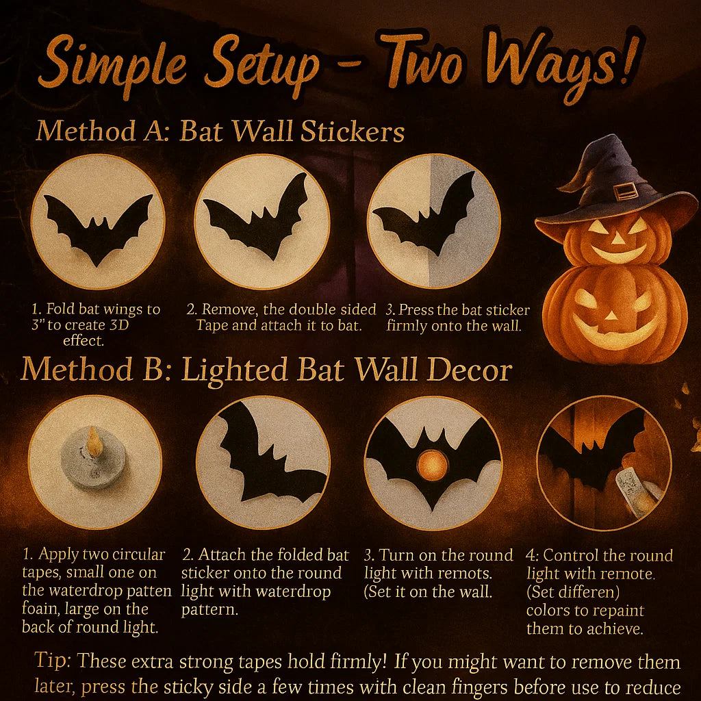 LED SpookyGlow Bat Decor