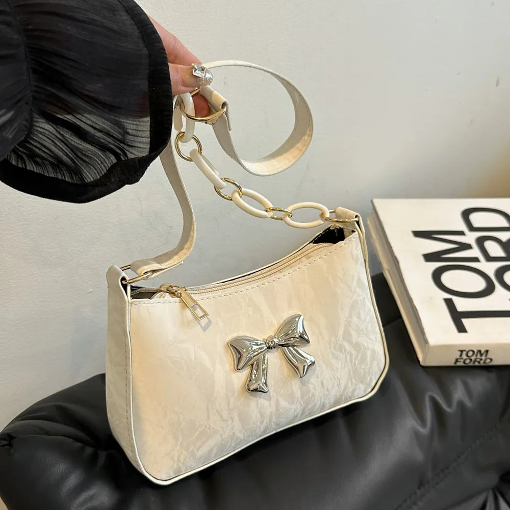Bow PU Leather Shoulder Bag - V.I.P Digital Presence