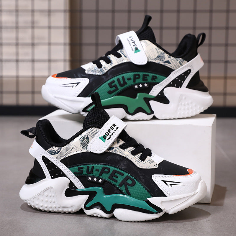 Boys' sports shoes with waterproof leather surface and anti slip soft sole for students - V.I.P Digital Presence