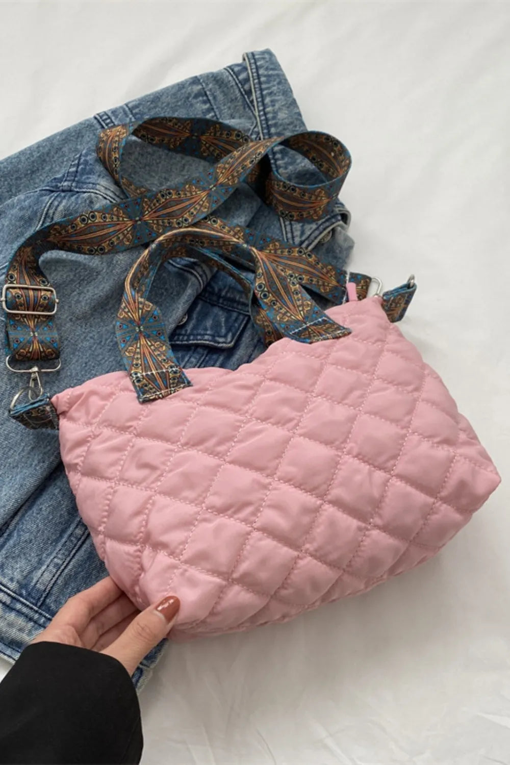 Bubble Textured Printed Strap Handbag - V.I.P Digital Presence