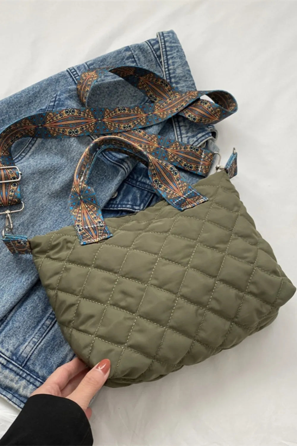 Bubble Textured Printed Strap Handbag - V.I.P Digital Presence