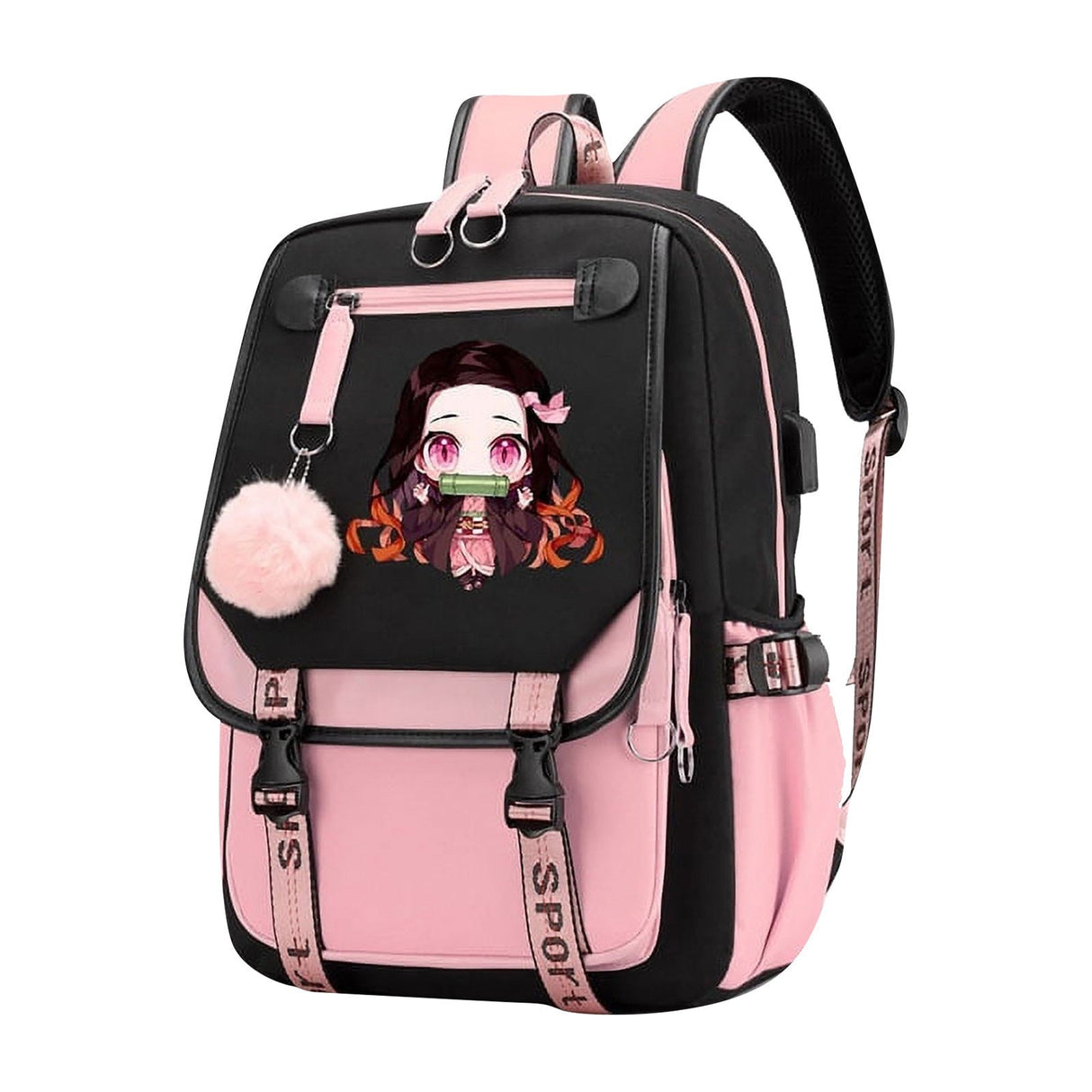 Cartoon Heat Transfer Backpack Large Capacity USB Cartoon Student Schoolbag - V.I.P Digital Presence
