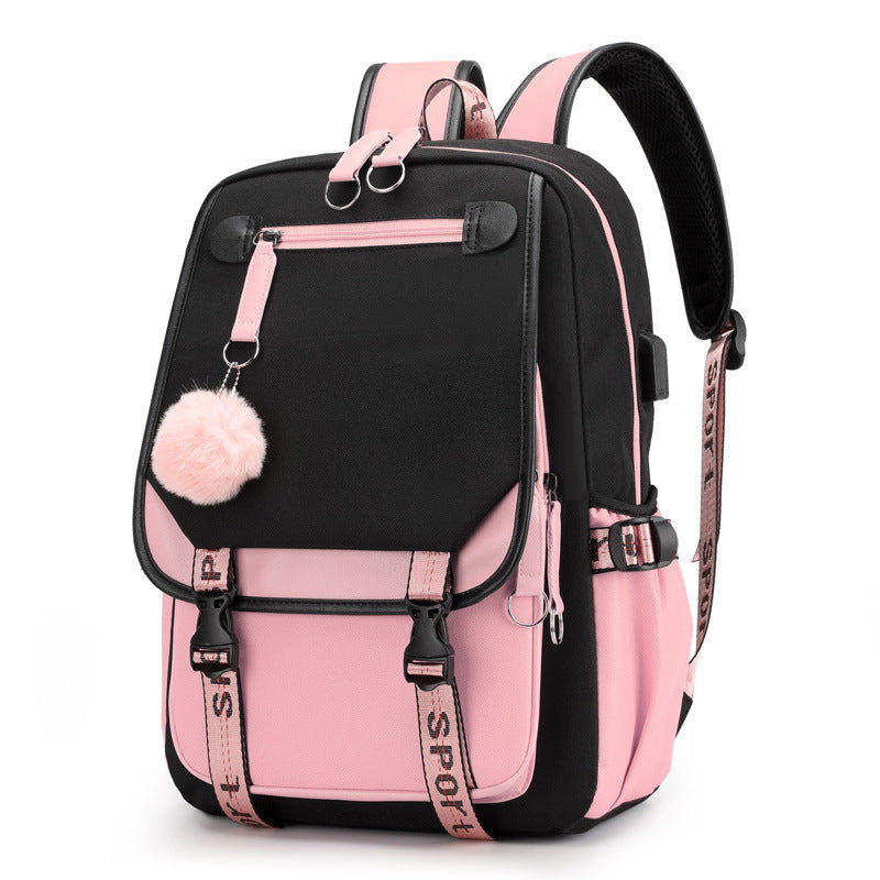 Cartoon Heat Transfer Backpack Large Capacity USB Cartoon Student Schoolbag - V.I.P Digital Presence