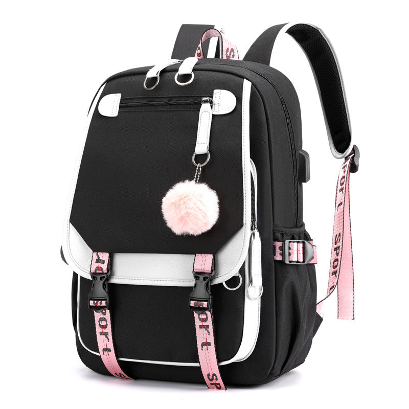 Cartoon Heat Transfer Backpack Large Capacity USB Cartoon Student Schoolbag - V.I.P Digital Presence