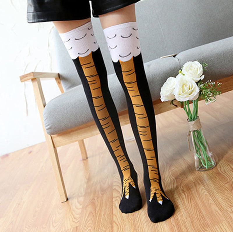 Chicken Claw Socks Women's Over Knee Socks Ostrich Pattern Knee Legs Chicken Feet Long Tube - V.I.P Digital Presence