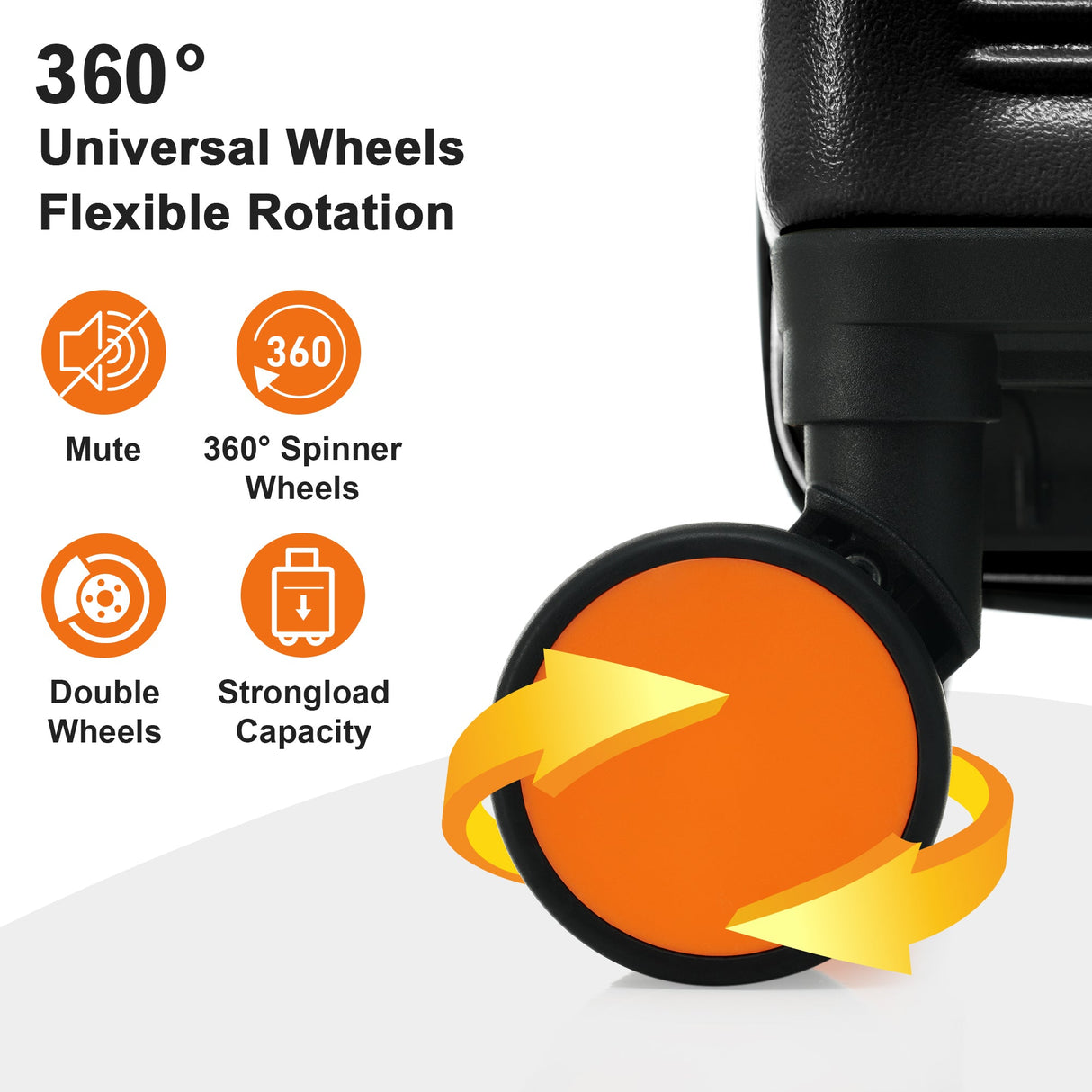 Contrast Color Hardshell Luggage 24inch Expandable Spinner Suitcase with TSA Lock Lightweight Black + ABS - V.I.P Digital Presence