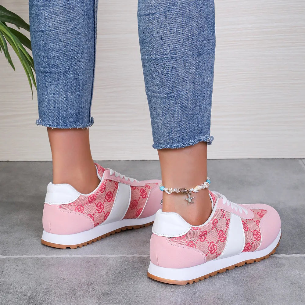 Contrast Round Toe Flat Sneakers - V.I.P Digital Presence